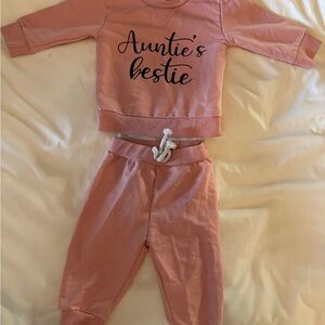 Pink 'Auntie's Bestie' Baby Outfit